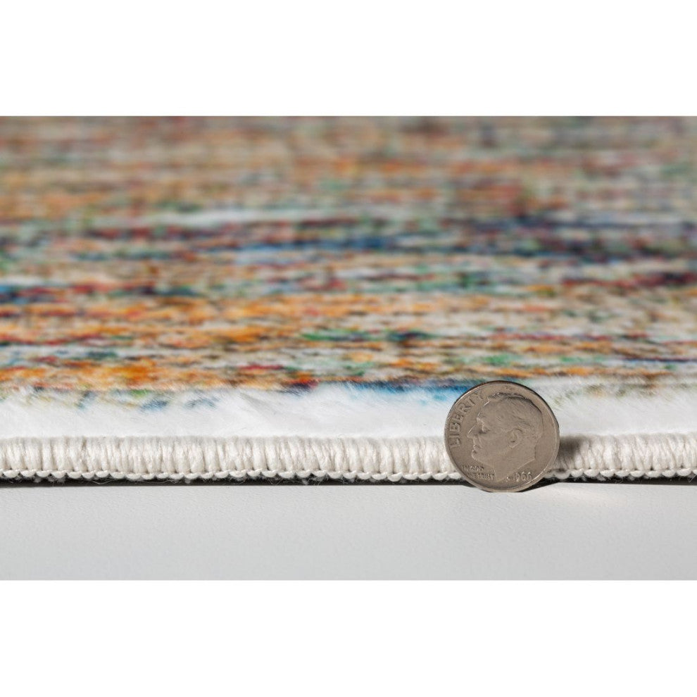 KAS Roxy 2801 Blue/Red Mirage Area Rug, 6'x9'