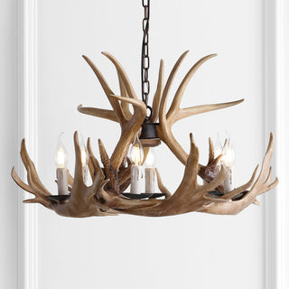 Eldora Adjustable Resin Antler 6-Light Chandelier, Width: 28.5"