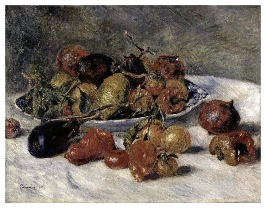 "Mediterranean Fruits" Digital Paper Print by Pierre-Auguste Renoir, 18"x14"