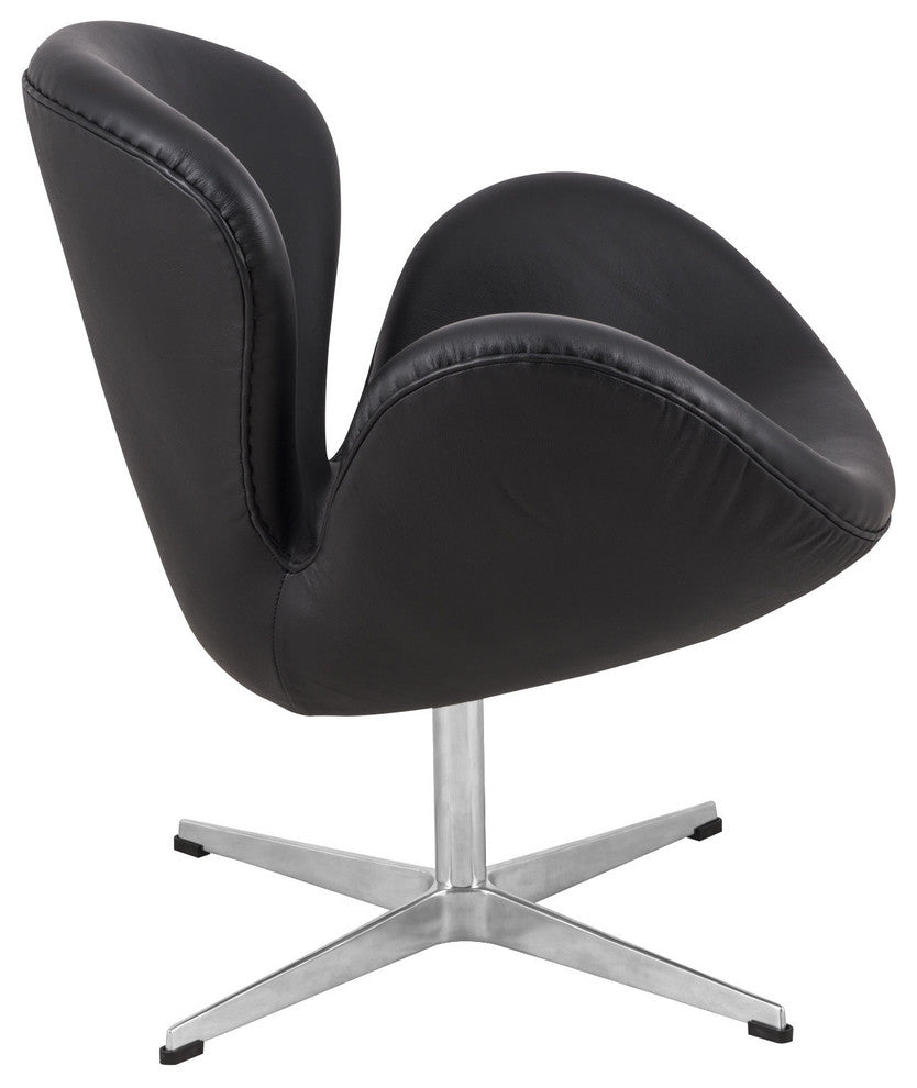 Bow Lounge Chair, Black Leather