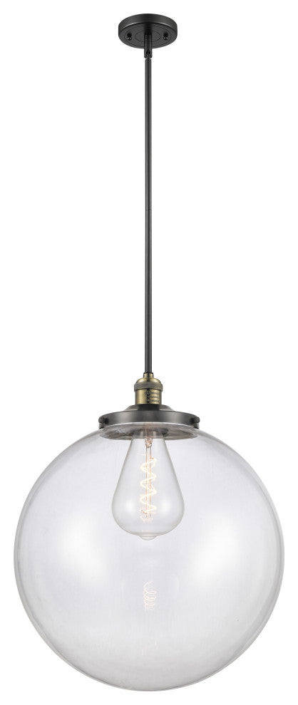 Beacon Pendant, Black Antique Brass, Clear