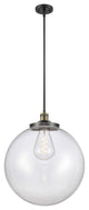 Beacon Pendant, Black Antique Brass, Clear