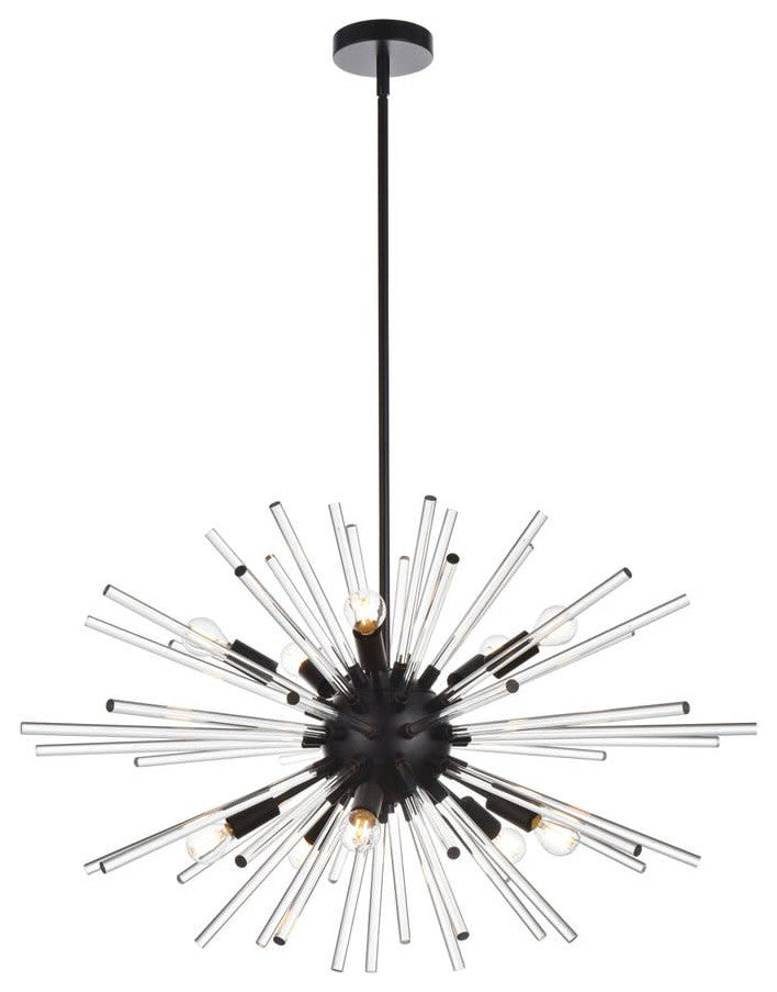 Elegant Lighting 2502D32 Sienna 10 Light 32"W Crystal Sputnik - Gold