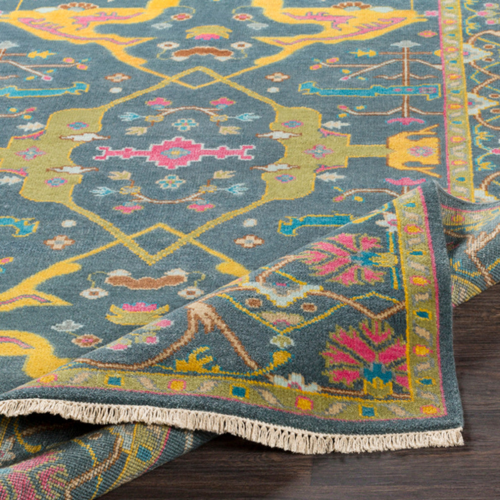 Surya Antique ATQ-1000 Traditional Area Rug, Navy, 2' x 3' Rectangle
