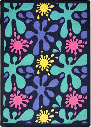 Kid Essentials Rug, Splat, Navy, 3'10"x5'4"