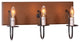 Irvins Country Tinware 3 Light Vanity Light in Rustic Brown