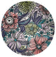 Flower Melange Spring Chenille Rug, Explorer Blue, 5' Round