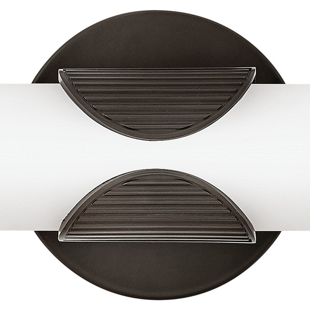 Hinkley Femi 22.5" Large LED Bath Vanity Light, Black Oxide + Etched Opal Glass
