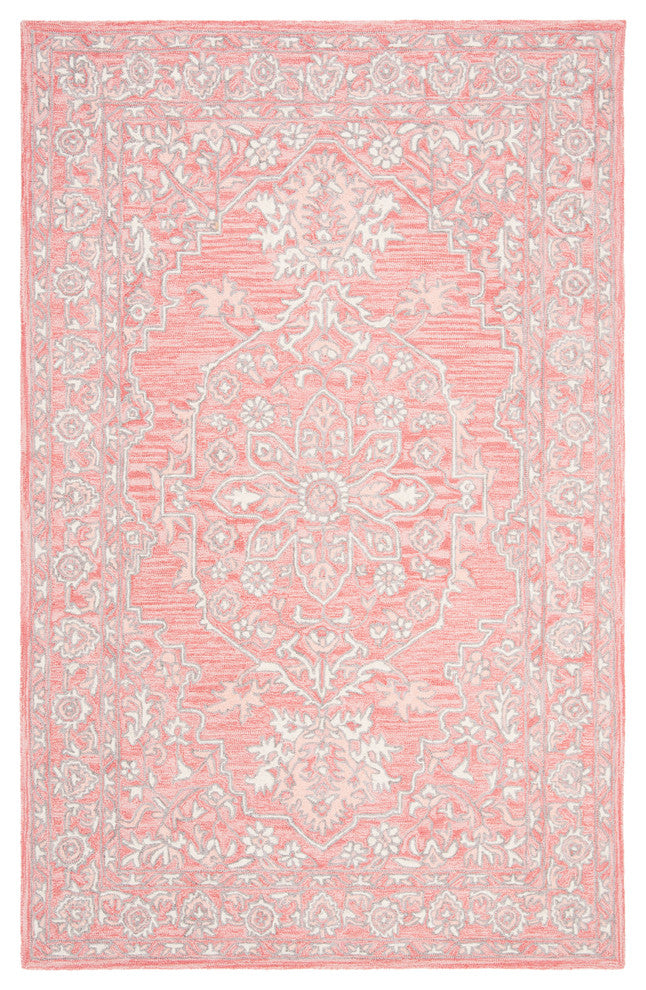 Safavieh Micro-Loop Collection MLP504 Rug, Pink/Ivory, 5' X 8'