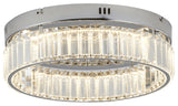 1-Light Chrome Dimmable LED Flush Mount With Clear Crystals