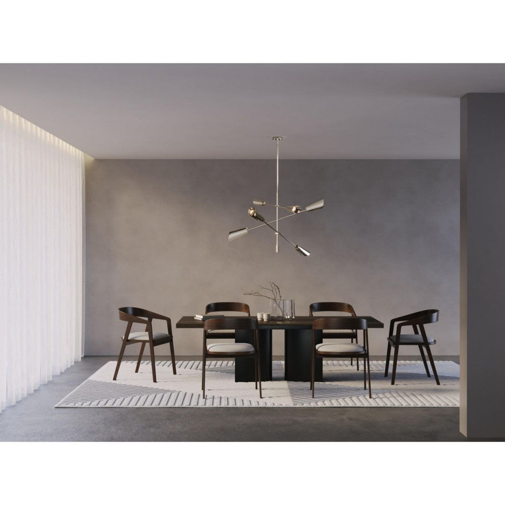 Cornett Collection 6-Light Contemporary Chandelier, Brushed Nickel