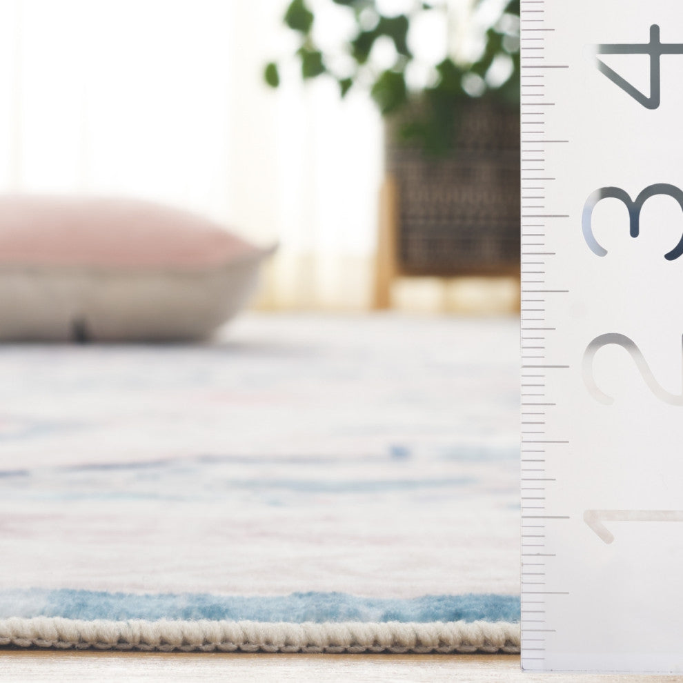 Safavieh Arizona Machine-Washable Collection ARZ324 Rug, Ivory/Aqua, 4'x6'