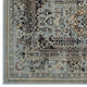 Brown and Silver Blue Enye Distressed Vintage Floral Lattice 8x10 Area Rug