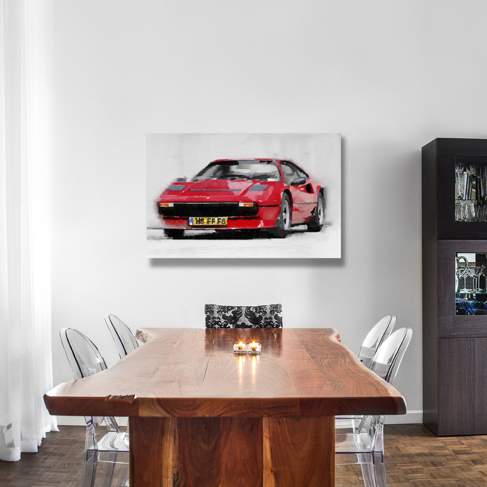 "Ferrari 208 GTB Turbo Watercolor" Fine Art Print