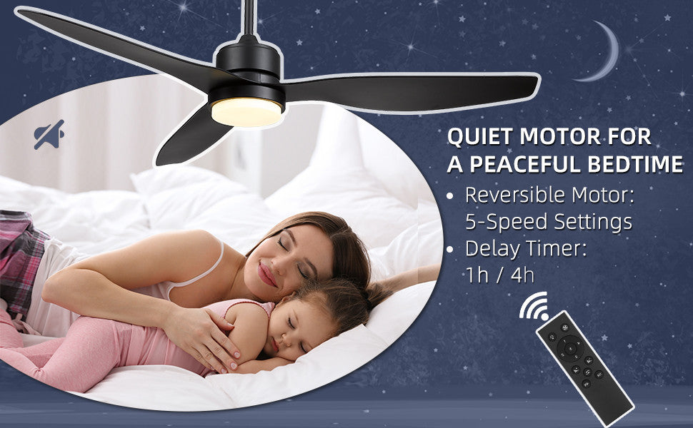 52'' 3 - Blade LED Propeller Ceiling Fan with Remote Control and Light Kit, Matt