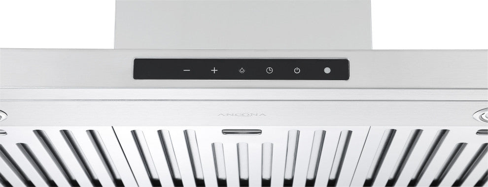 Ancona Noturna IR36 36" Island Rectangular Range Hood, Stainless Steel