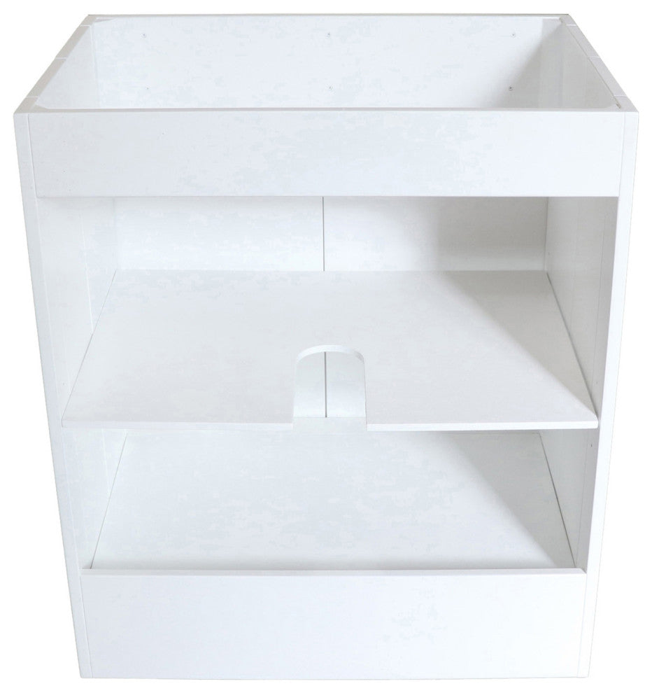 SmartFold 30" Single Sink Vanity Cabinet, White Finish, Nickel Hardware