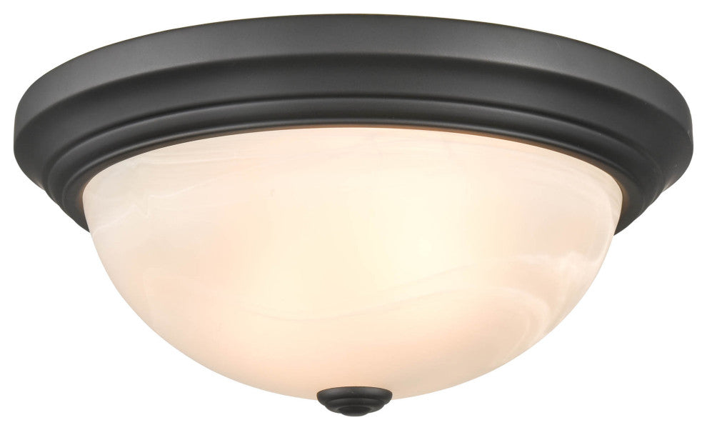 2 Light 13" Matte Black Flushmount