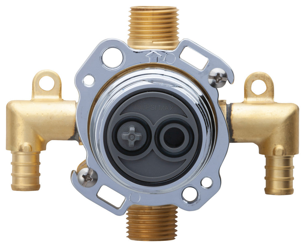 Treysta Tub & Shower Valve- Vertical Inputs WITHOUT Stops- Crimp Pex