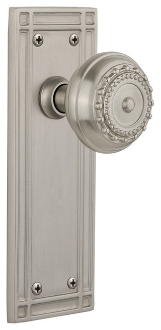 Mission Plate Privacy Meadows Knob, Satin Nickel