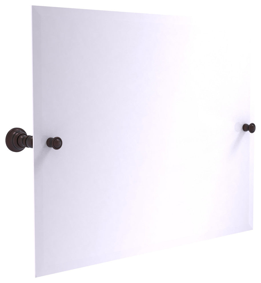 Carolina Frameless Landscape Tilt Mirror with Beveled Edge, Antique Bronze