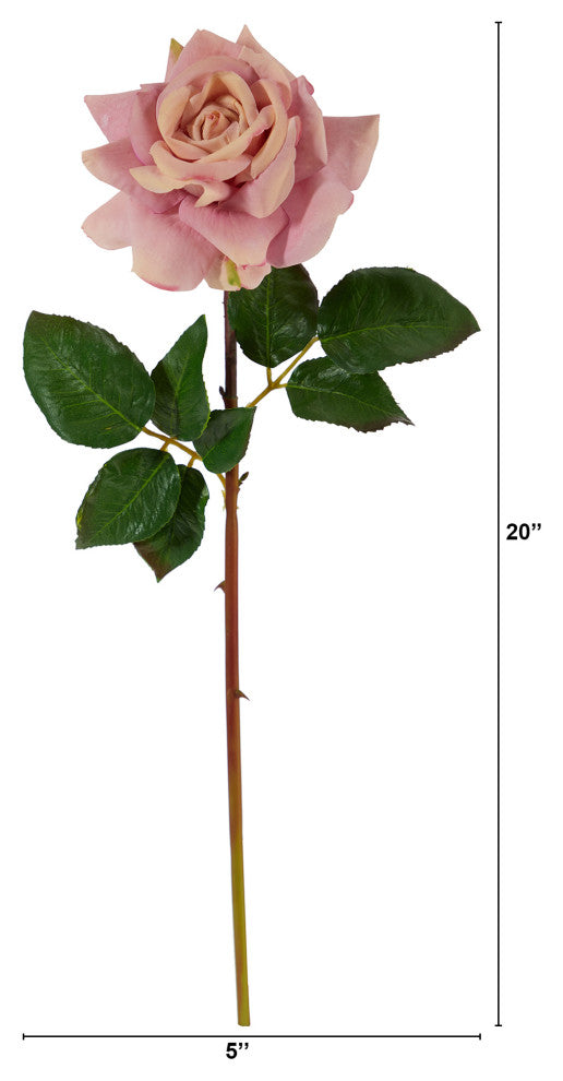 20" Rose Artificial Flower, Set of 6