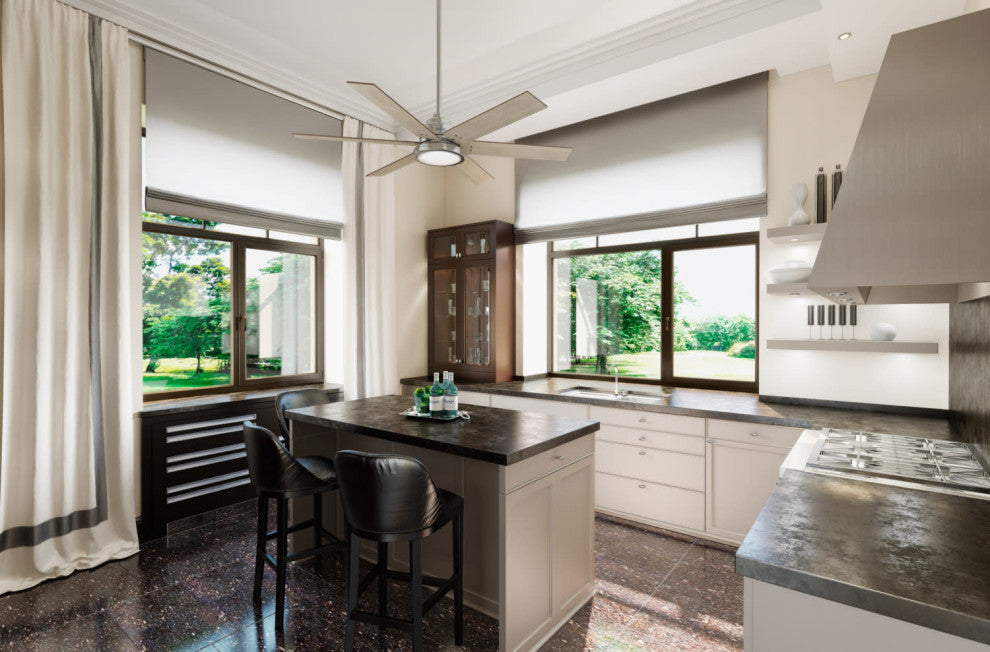 Hunter Warrant 60 LED Warrant 60\" 6 Blade LED Indoor Ceiling Fan - Brushed