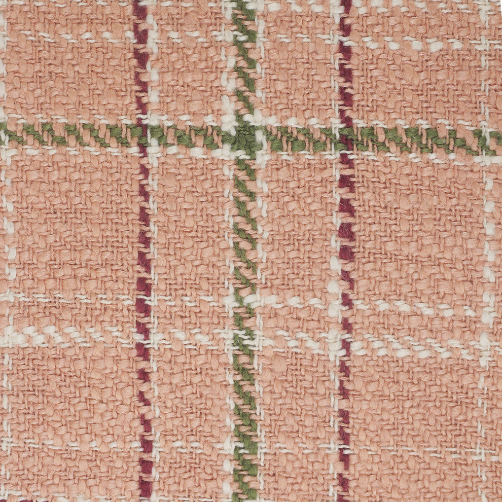 Berry Drew Plaid Throw Pillow with Fringe