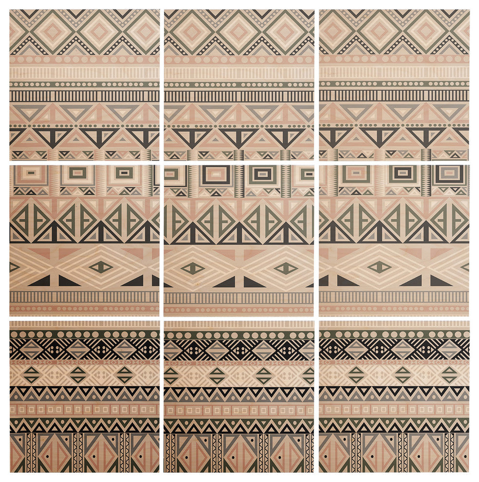 Deny Designs Fimbis Geometric Aztec 1 Wood Wall Mural, 4'x4'