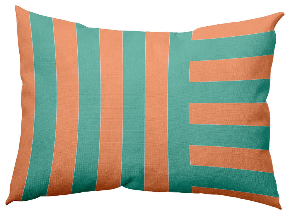 Stripes Decorative Throw Pillow, Orange, 14"x20"