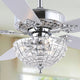 Mandy 52" 3-Light Glam Crystal Dome Shade LED Ceiling Fan With Remote, Chrome