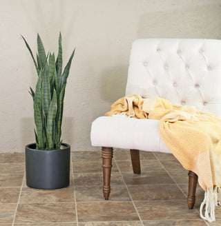 Large Ceramic Planter Cylinder Pot 10'' White
