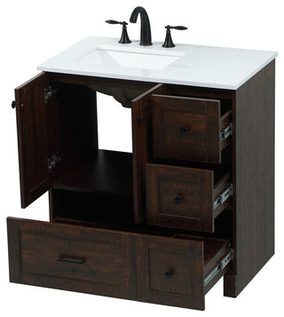 Home Living 19" Farmhouse Expresso-Light Bathroom Vanity