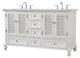 Rhett 60" Double Bathroom Vanity, Antique White