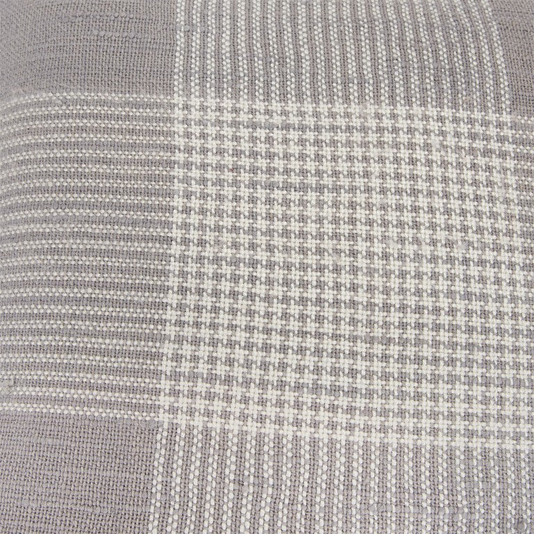 Gray White Plaid Pattern Throw Pillow