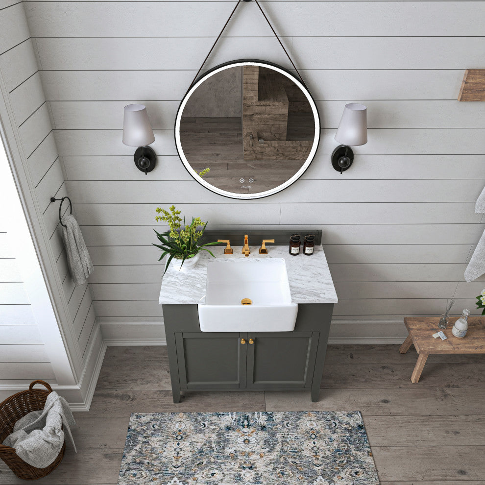 Adeline Vanity Set, Sapphire Gray, 36", Single Sink