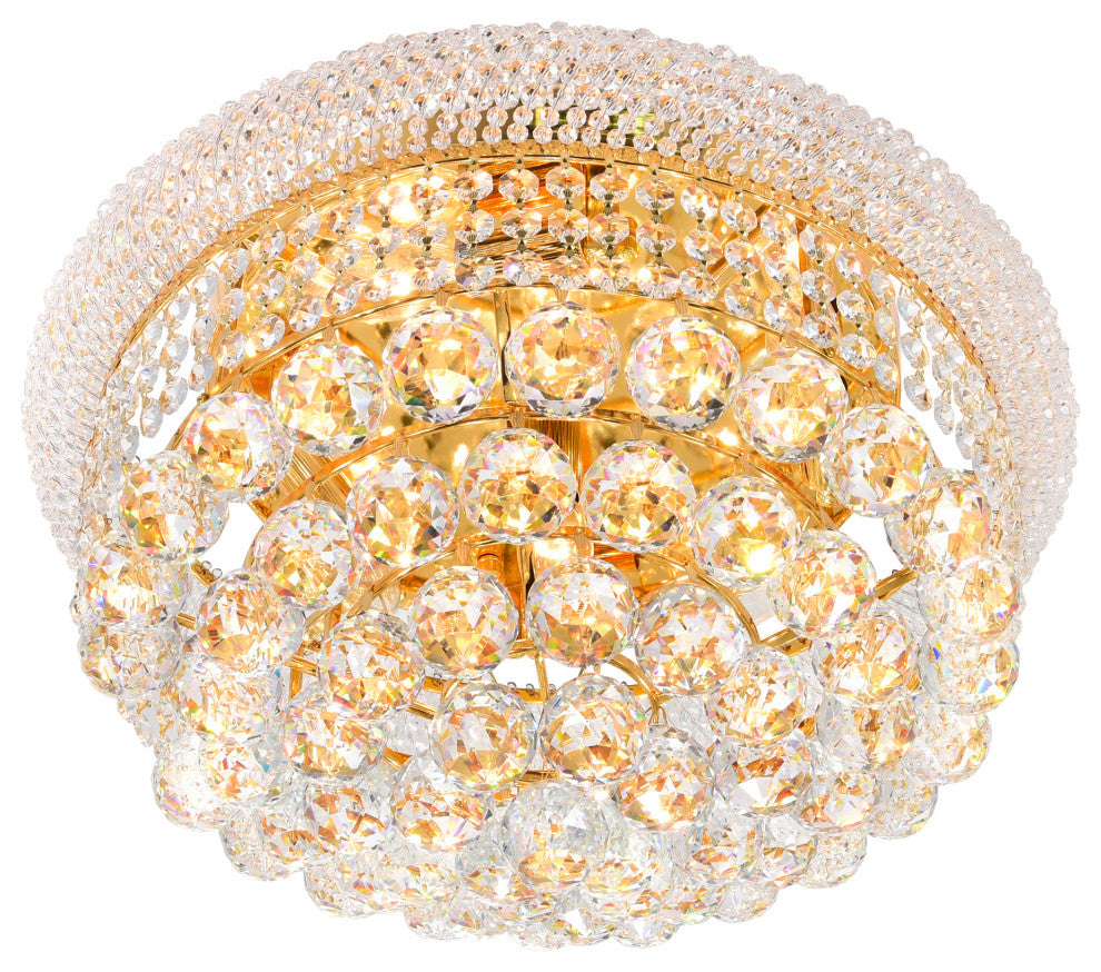 Empire 5 Light Flush Mount With Gold Finish