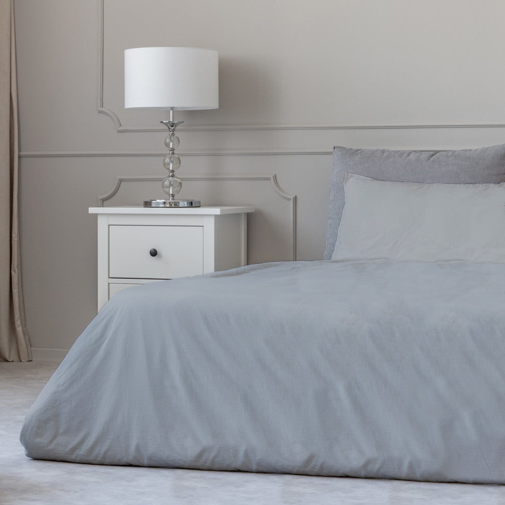 Bluff City Bedding, Cal King Size Bamboo Comfort 4 Piece Sheet Set, Silver