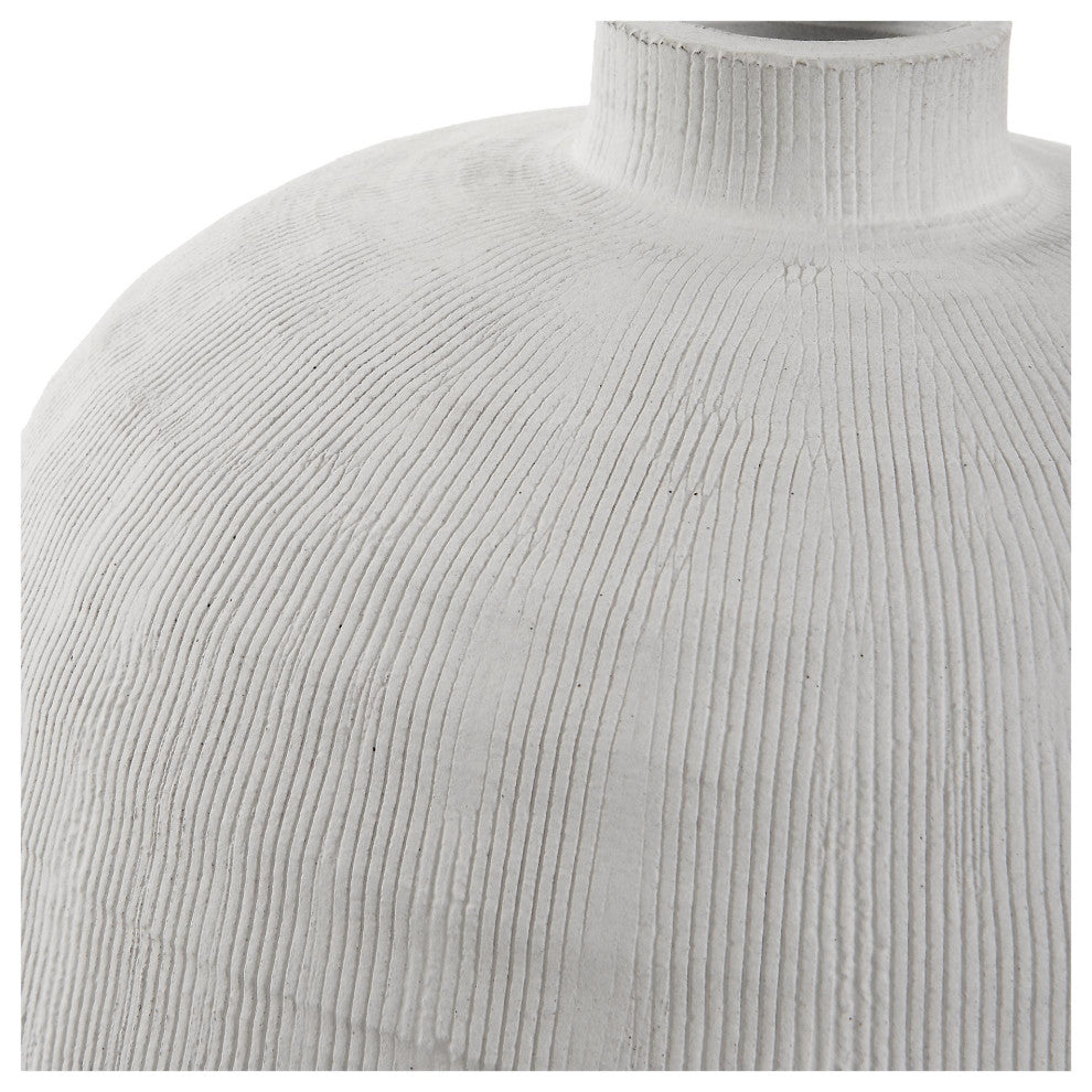 Uttermost 18104 Floreana 14" Tall Ceramic Vase - White