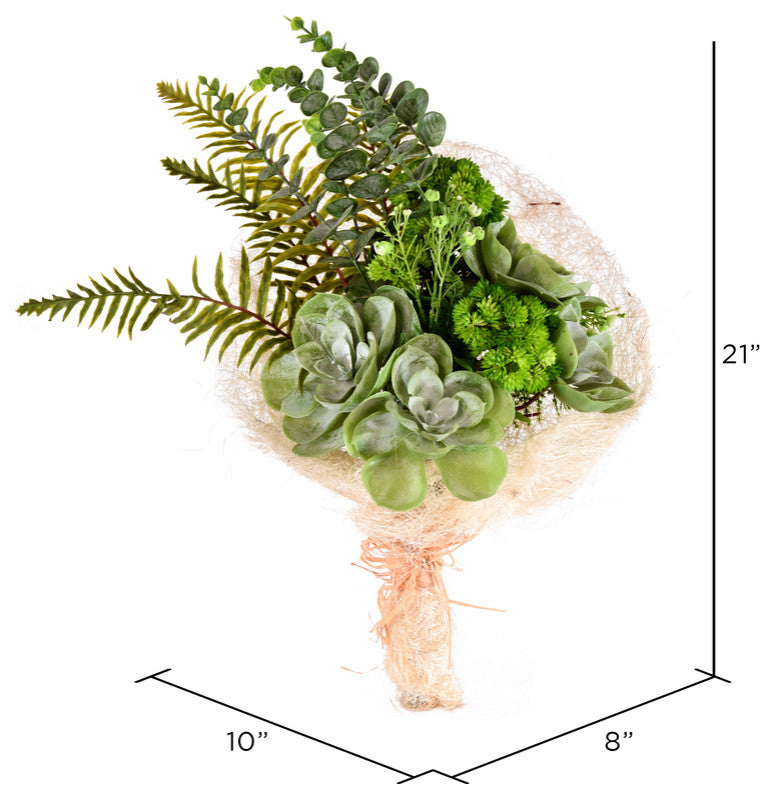 21" Green Succulent Bouquet