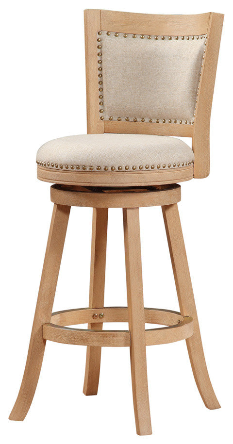 Melrose Swivel Stool, Cream Wire Brush/Ivory, Bar Height