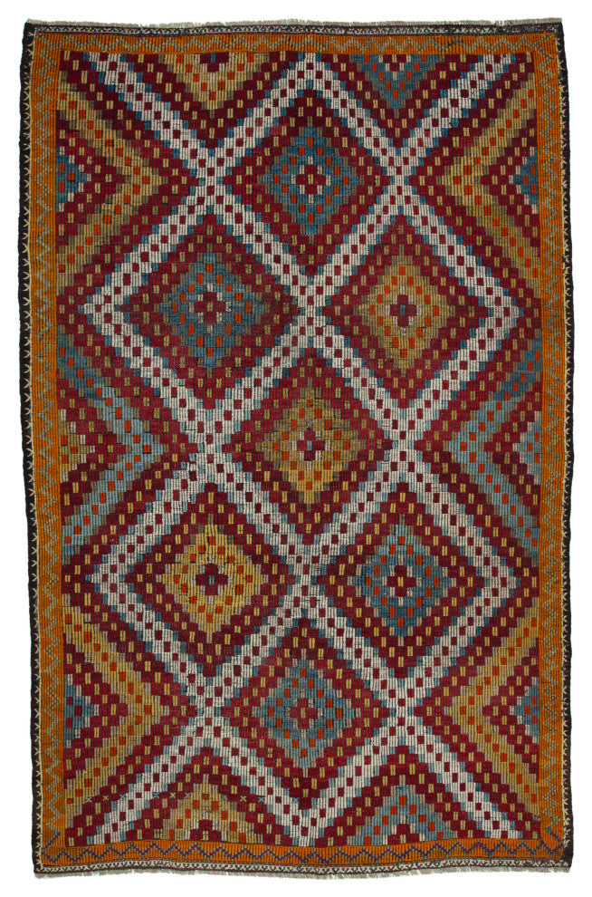 Rug N Carpet - Handwoven Anatolian 6' 8'' x 10' 6'' Unique Wool Kilim Rug