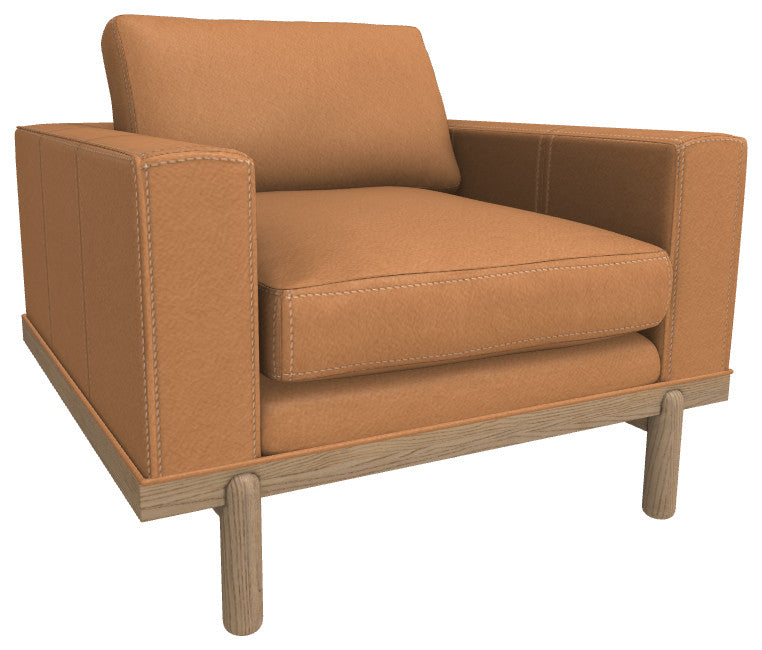 Cantor Leather Chair, Finish Shown: Dove, Leather Shown: Acorn
