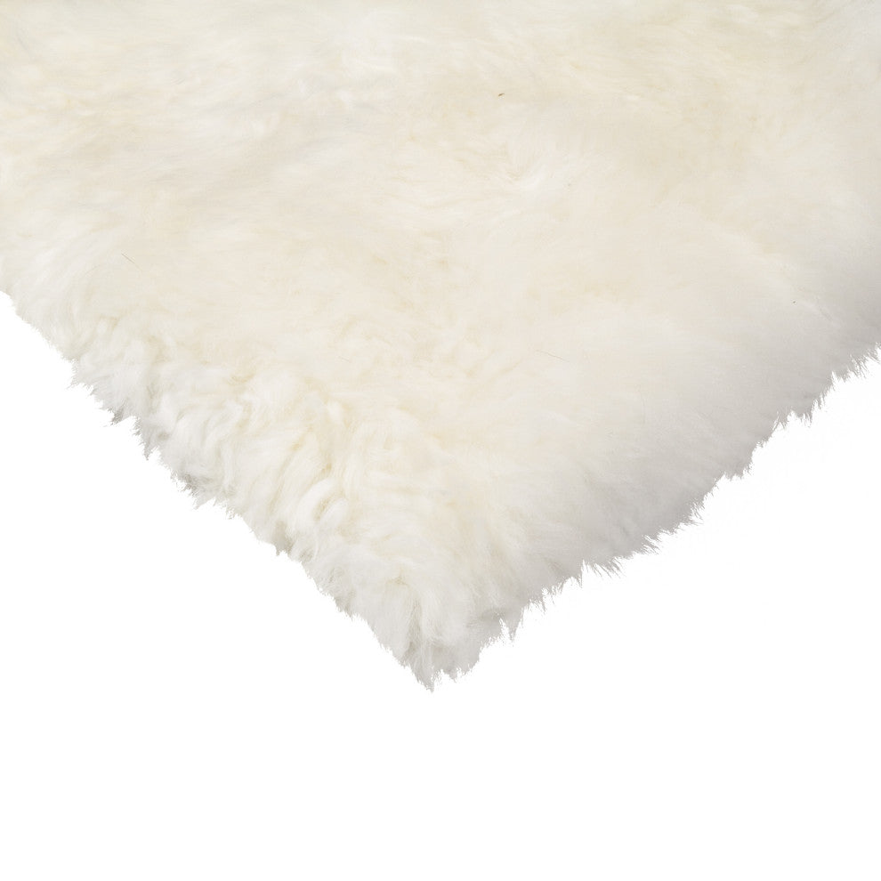 4-Pack New Zealand Sheepskin Chair Seat Pad 17"X17", Natural