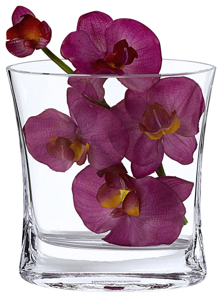 8" Mouth Blown Large Glass Pocket Vase