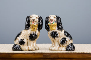 Dogs With Basket, Black, 2-Piece Set