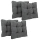 19" Squared Microsuede Tufted Dining Chair Cushion, Set of 4, Gray