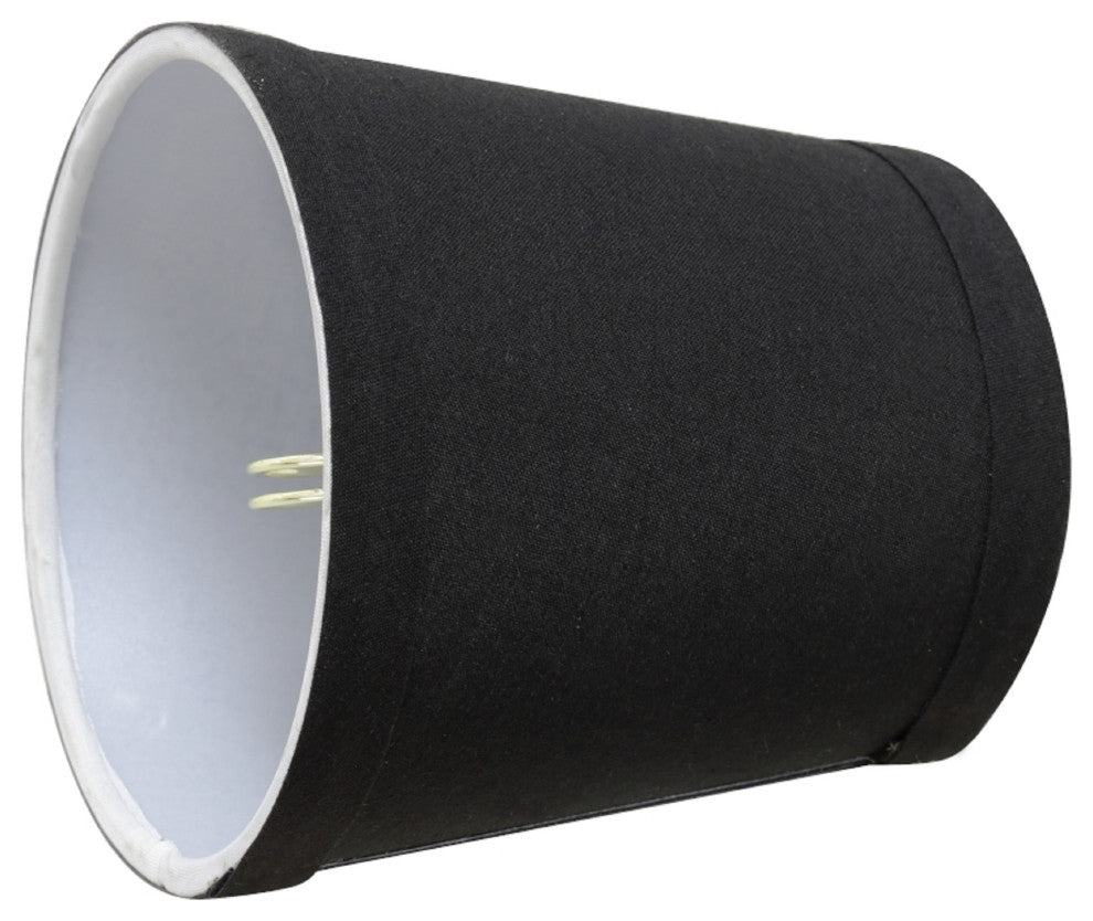 32046-2 Small Hardback Empire  Chandelier Clip On Lamp Shade Black 3"x4"x4"