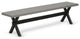 X-Style 15X72 In Dining Bench With Wirebrushed Black Leg And Cement Top Finish