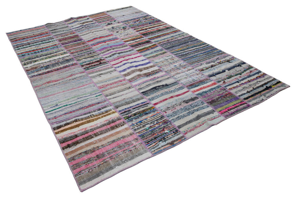 Rug N Carpet - Handmade Anatolian 6' 4'' x 9' 3'' Unique Patchwork Kilim Rug